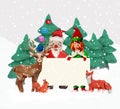 Plasticine 3D Christmas Greeting card with elf Royalty Free Stock Photo