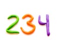 Plasticine digits (signs, letters) Royalty Free Stock Photo