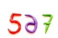 Plasticine digits (signs, letters) Royalty Free Stock Photo