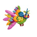 Plasticine Fantasy bird sculpture isolated Royalty Free Stock Photo
