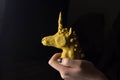Plasticine Fantasy Unicorn sculpture isolated