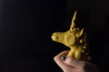 Plasticine Fantasy Unicorn sculpture isolated