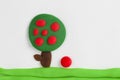 Plasticine fruit tree. Royalty Free Stock Photo
