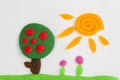 Plasticine fruit tree. Royalty Free Stock Photo