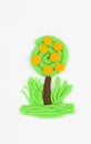 Plasticine fruit tree. Royalty Free Stock Photo