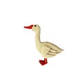Plasticine goose duck cartoon character sculpture 3D rendering isolated on white background Royalty Free Stock Photo