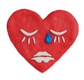 Plasticine heart depicting a deep sleep Royalty Free Stock Photo