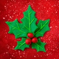 Plasticine illustration of Christmas Holly