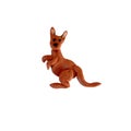 Plasticine kangaroo sculpture isolated