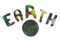 Plasticine letters forming word Earth written