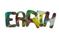 Plasticine letters forming word Earth written