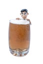 Plasticine man with beer Royalty Free Stock Photo