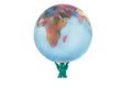 Plasticine man holding globe Royalty Free Stock Photo