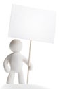 Plasticine man holding sign Royalty Free Stock Photo