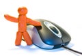Plasticine man and mouse Royalty Free Stock Photo
