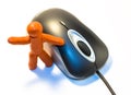 Plasticine man and mouse Royalty Free Stock Photo