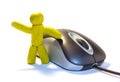 Plasticine man and mouse Royalty Free Stock Photo