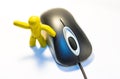 Plasticine man and mouse Royalty Free Stock Photo