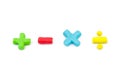 Plasticine Math operator symbol (plus, minus, multiplication and