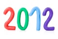 Plasticine numbers show year 2012