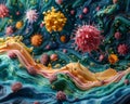 Plasticine Portrait of Sculpt a vivid scene where NK cells, Generative AI Illustration