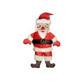 Plasticine Santa Claus 3D rendering sculpture isolated on white