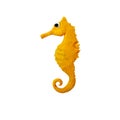 Plasticine seahorse fish cartoon character sculpture 3D rendering isolated on white background Royalty Free Stock Photo