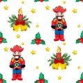 Plasticine seamless Christmas colorful seamless pattern