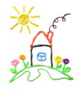 Plasticine small house Royalty Free Stock Photo