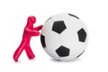 Plasticine small person soccer player with ball
