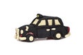 Plasticine taxi car on white background