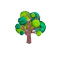 Plasticine tree sculpture isolated