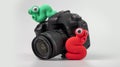 Plasticine worms on the camera