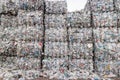 Plastics recycling centers and raw material Royalty Free Stock Photo