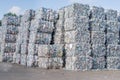 Plastics recycling centers and raw material Royalty Free Stock Photo