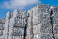 Plastics recycling centers and raw material Royalty Free Stock Photo