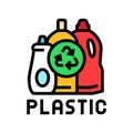 plastics recycling color icon vector illustration Royalty Free Stock Photo