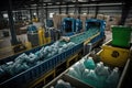 plastics recycling facility, where plastic bottles are sorted and prepared for repurposing Royalty Free Stock Photo