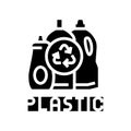 plastics recycling glyph icon vector illustration Royalty Free Stock Photo