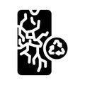 plastics recycling glyph icon vector illustration Royalty Free Stock Photo