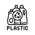 plastics recycling line icon vector illustration Royalty Free Stock Photo