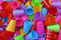 Plasticware Many colorful plastic cups Royalty Free Stock Photo