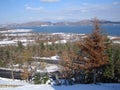 Plastira lake, Greece, Saturday 25 January 2020 winter with snow view of the place background prints