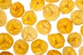Platano plantain chips on white background Royalty Free Stock Photo