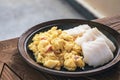 a plate of ackee and saltfish Royalty Free Stock Photo