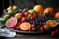 plate of antioxidant-rich fruits and veggies, key ingredients for a strong immune system