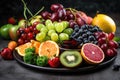 plate of antioxidant-rich fruits and veggies, key ingredients for a strong immune system