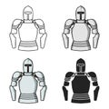 Plate armor icon in cartoon style isolated on white background. Museum symbol stock vector illustration.