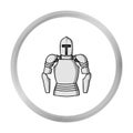 Plate armor icon in monochrome style isolated on white background. Museum symbol stock vector illustration.