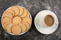 Plate of arrowroot biscuits on a rustic background. Royalty Free Stock Photo